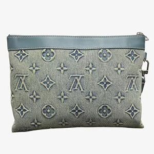 Louis Vuitton Monogram Denim Bag To Go Pochette Clutch Shoulder Bag